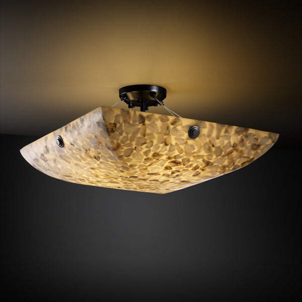Justice Designs ALR-9652-25-MBLK-F6-LED5-5000 LED Semi-Flush Mount, Matte Black