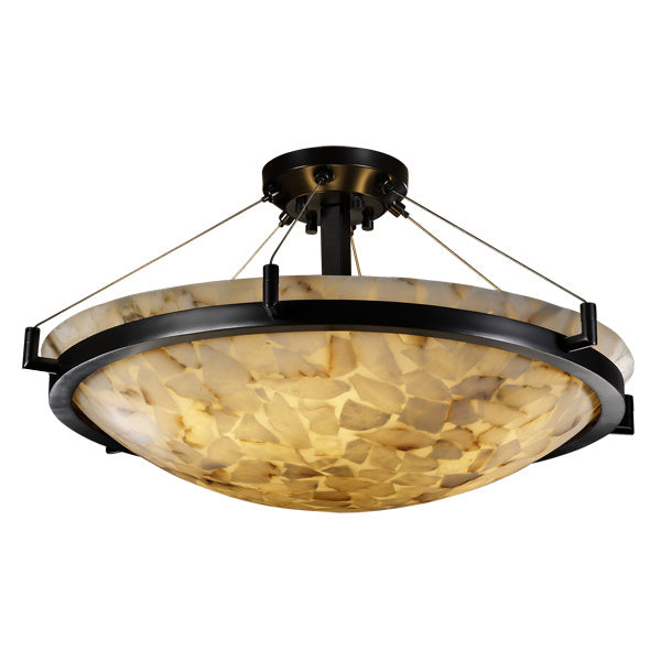 Justice Designs ALR-9682-35-MBLK-LED5-5000 LED Semi-Flush Mount, Matte Black