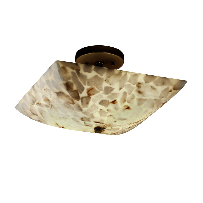 Justice Designs ALR-9695-25-DBRZ Two Light Semi-Flush Mount, Dark Bronze