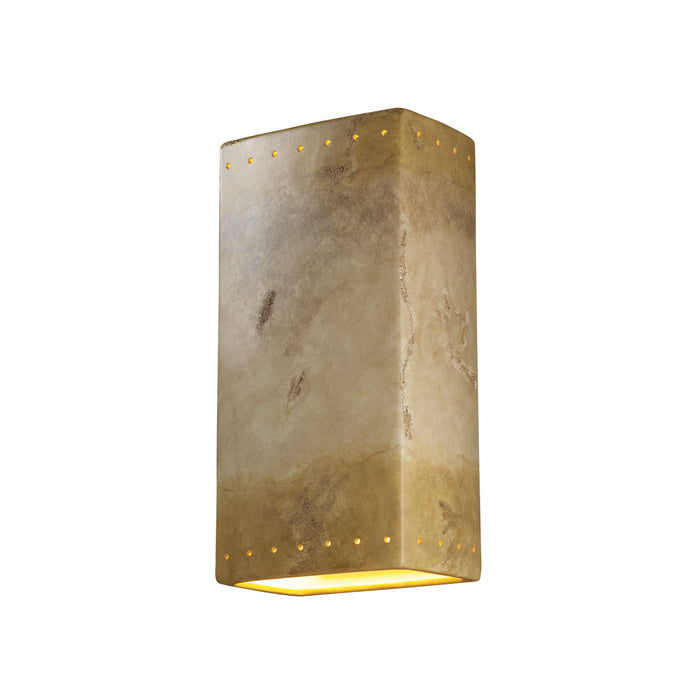 Justice Designs CER-1180W-TRAG-LED1-1000 LED Lantern, Greco Travertine