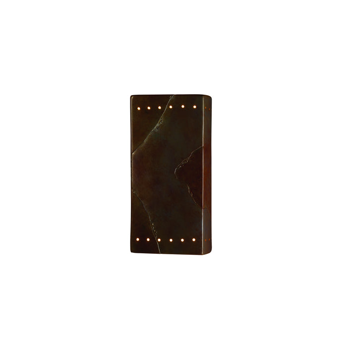 Justice Designs CER-5965-SLTR-LED2-2000 LED Wall Sconce, Tierra Red Slate
