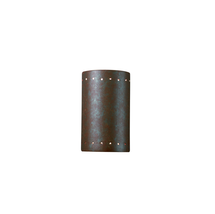 Justice Designs CER-5995-PATR-LED1-1000 LED Wall Sconce, Rust Patina