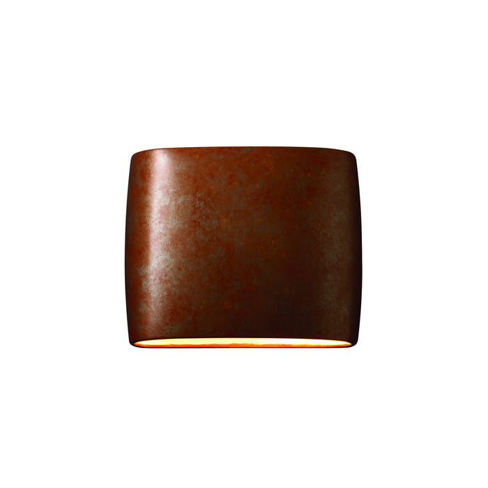 Justice Designs CER-8855-PATR-LED2-2000 LED Wall Sconce, Rust Patina