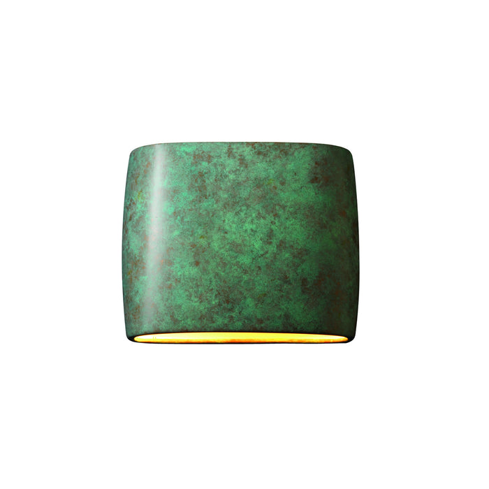 Justice Designs CER-8855-PATV-LED2-2000 LED Wall Sconce, Verde Patina