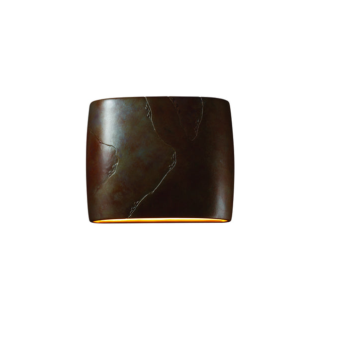 Justice Designs CER-8855-SLTR-LED2-2000 LED Wall Sconce, Tierra Red Slate