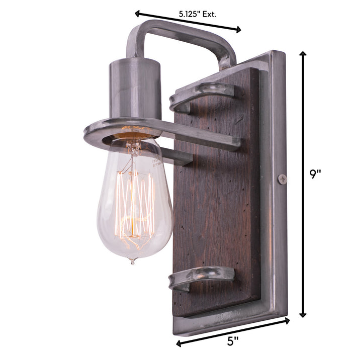 Varaluz 268B01SL One Light Bath, Steel