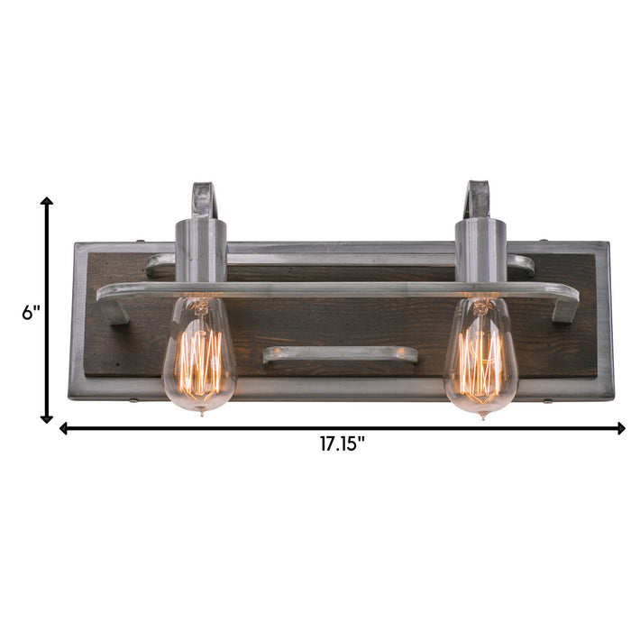 Varaluz 268B02SL Two Light Bath, Steel