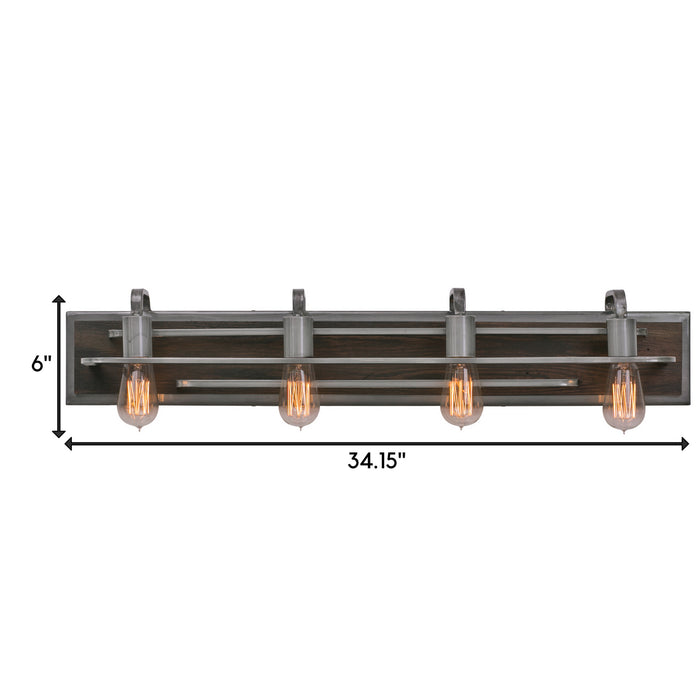 Varaluz 268B04SL Four Light Bath, Steel