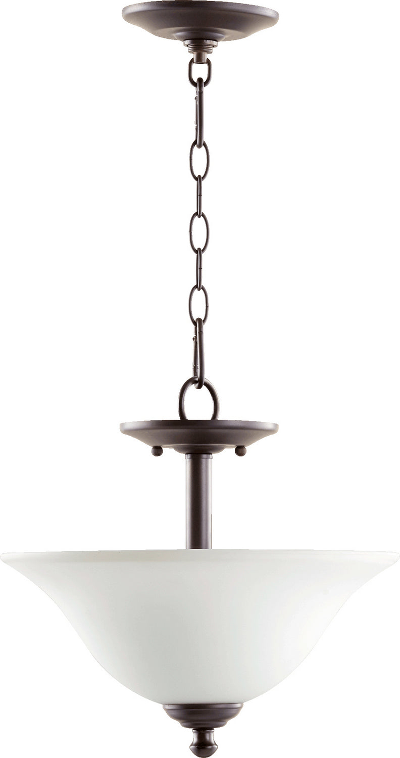 Quorum 2810-13186 Two Light Dual Mount, Oiled Bronze w/ Satin Opal