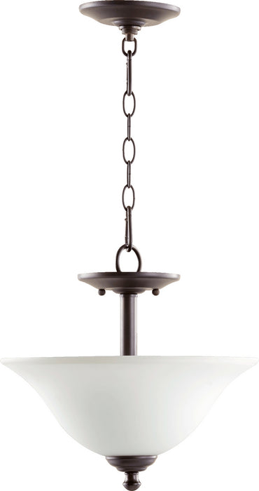 Quorum 2810-13186 Two Light Dual Mount, Oiled Bronze w/ Satin Opal