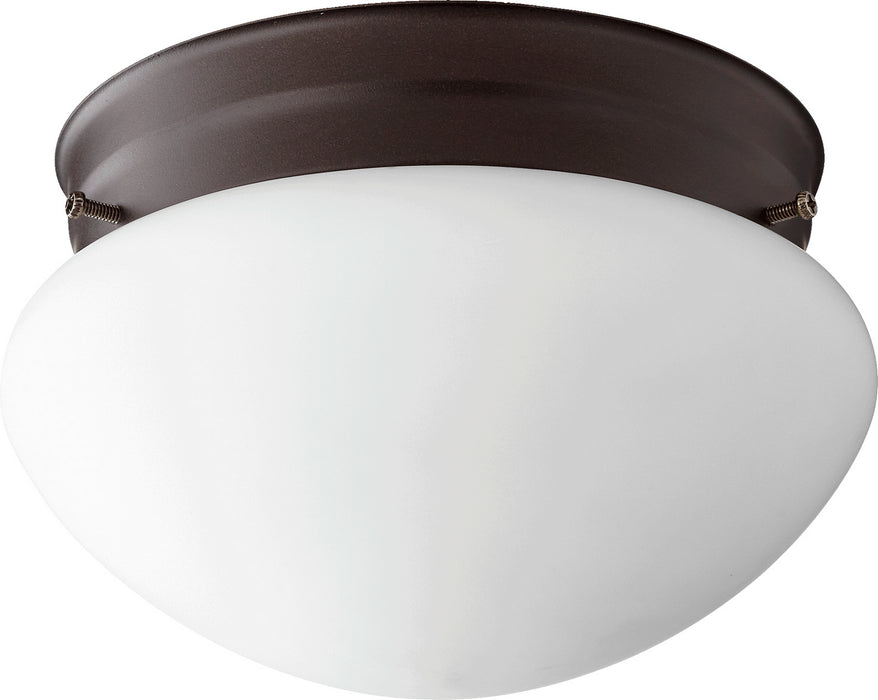 Quorum 3023-6-86 One Light Ceiling Mount, Oiled Bronze w/ Satin Opal