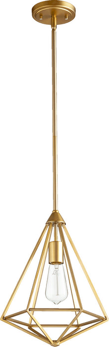 Quorum 3311-80 One Light Pendant, Aged Brass