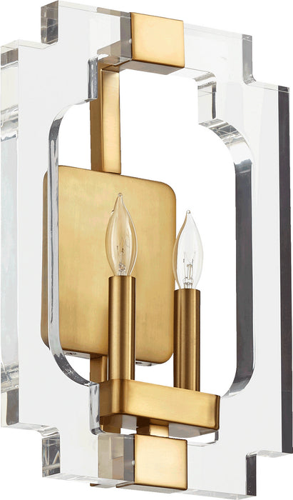 Quorum 555-2-80 Two Light Wall Sconce, Aged Brass