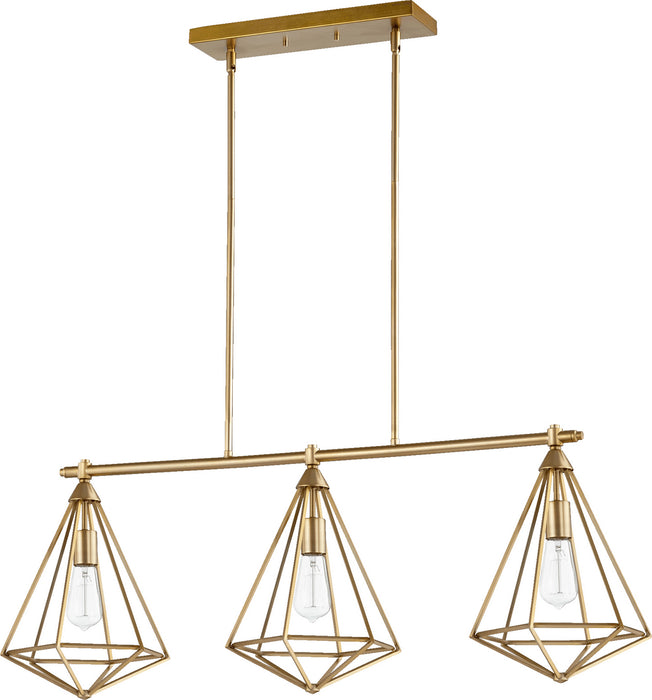 Quorum 6311-3-80 Three Light Island Pendant, Aged Brass