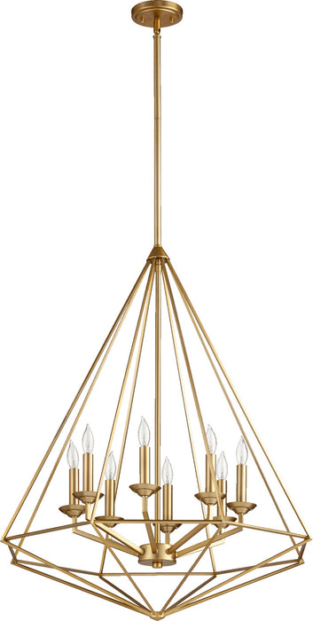 Quorum 8311-8-80 Eight Light Pendant, Aged Brass