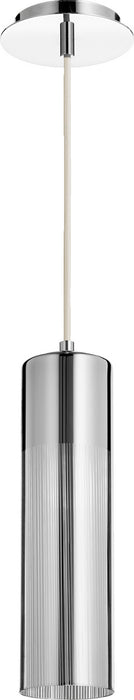 Quorum 837-1414 One Light Pendant, Chrome w/ Mirror Glass