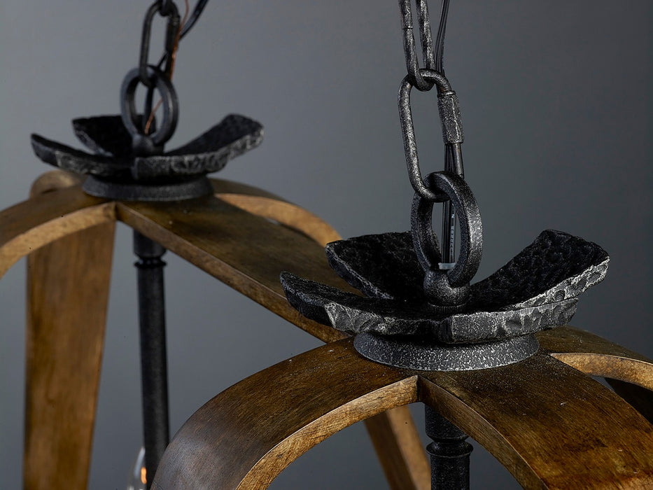 Maxim 20927BWIO Six Light Chandelier, Barn Wood / Iron Ore