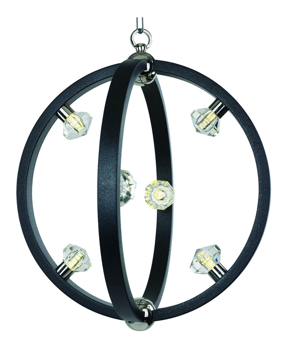 Maxim 39102BCTXBPN LED Pendant, Textured Black / Polished Nickel