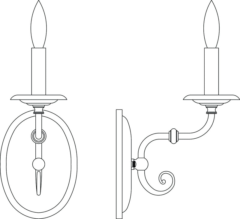 Framburg 2371 AB One Light Wall Sconce, Antique Brass