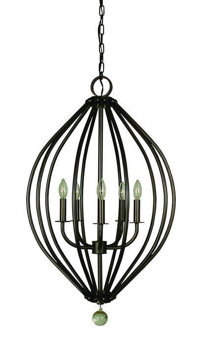 Framburg 4345 MB Five Light Chandelier, Mahogany Bronze