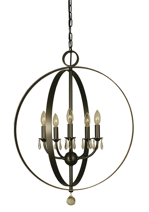 Framburg 4375 MB Five Light Chandelier, Mahogany Bronze