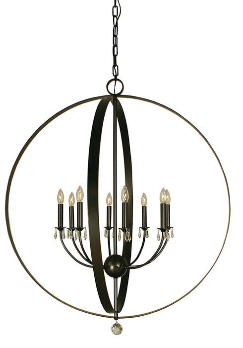 Framburg 4378 MB Eight Light Foyer Chandelier, Mahogany Bronze