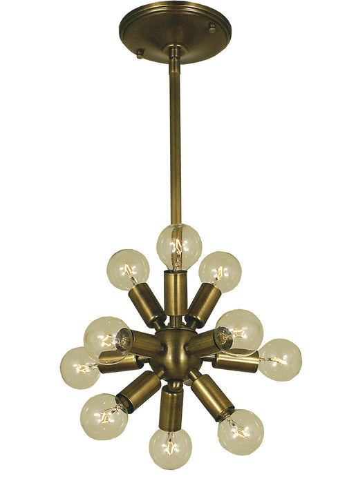 Framburg 4391 AB 11 Light Chandelier, Antique Brass
