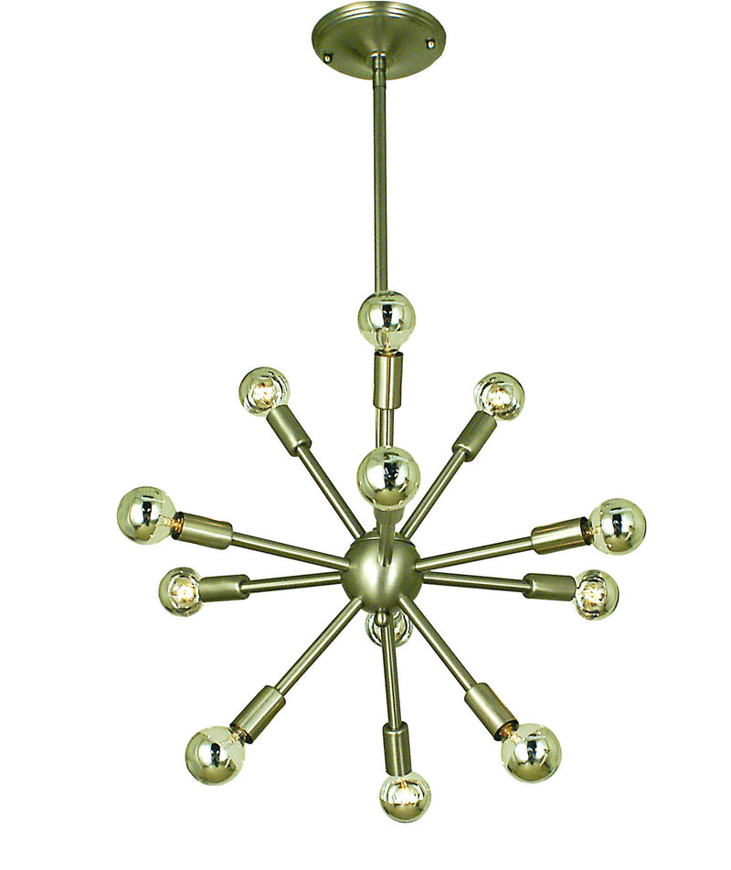Framburg 4393 BN 12 Light Chandelier, Brushed Nickel