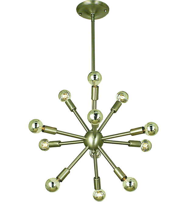 Framburg 4393 BN 12 Light Chandelier, Brushed Nickel