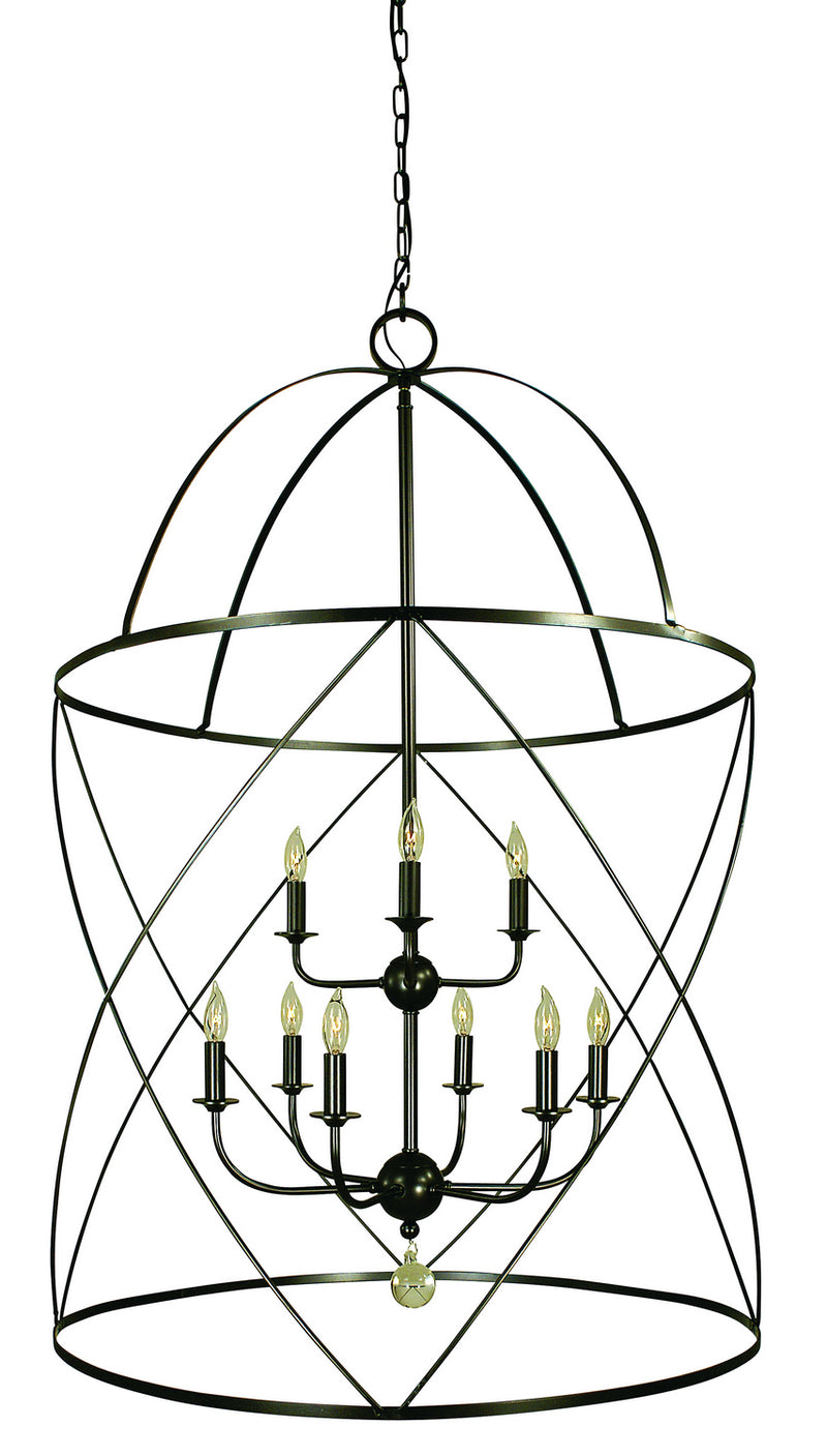 Framburg 4419 MB Six Light Foyer Chandelier, Mahogany Bronze