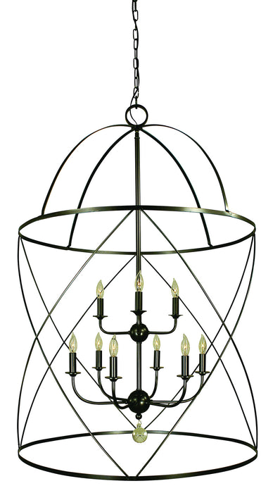 Framburg 4419 MB Six Light Foyer Chandelier, Mahogany Bronze