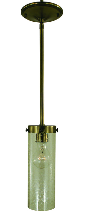 Framburg 4432 AB/C One Light Pendant, Antique Brass w/Clear Glass