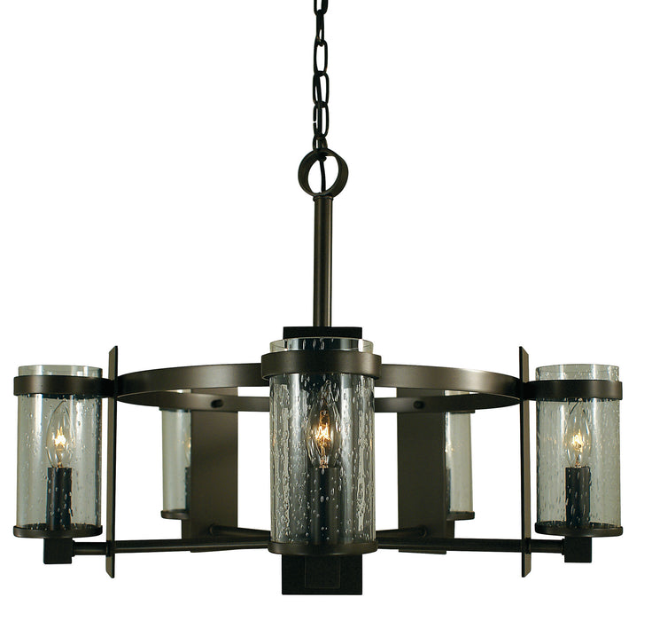 Framburg 4435 MB/C Five Light Chandelier, Mahogany Bronze w/Clear Glass