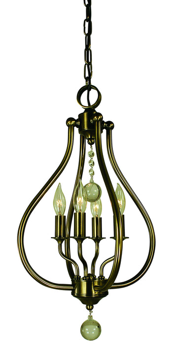 Framburg 4444 AB Four Light Pendant, Antique Brass