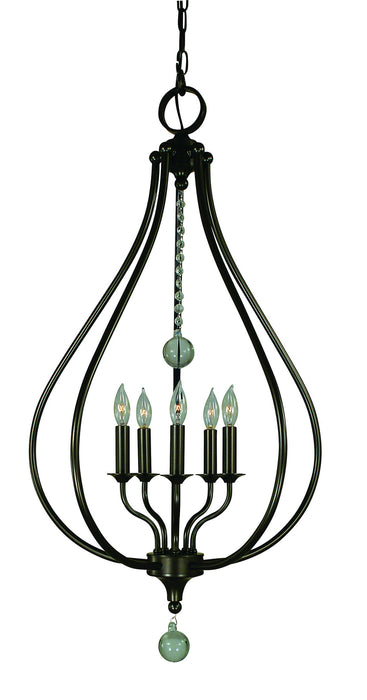 Framburg 4445 MB Five Light Pendant, Mahogany Bronze