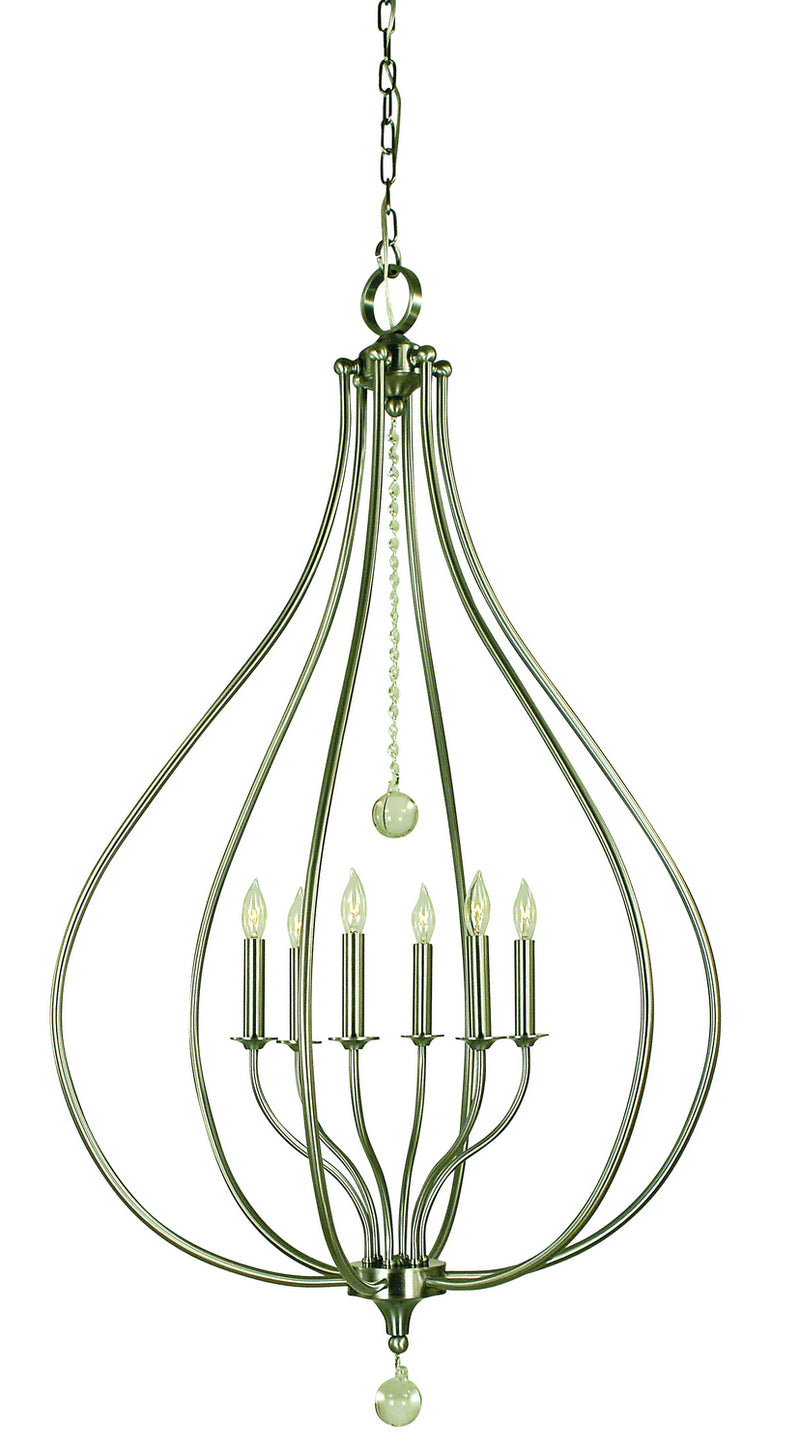 Framburg 4446 BN Six Light Pendant, Brushed Nickel