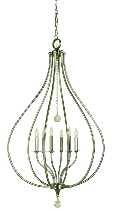 Framburg 4446 BN Six Light Pendant, Brushed Nickel