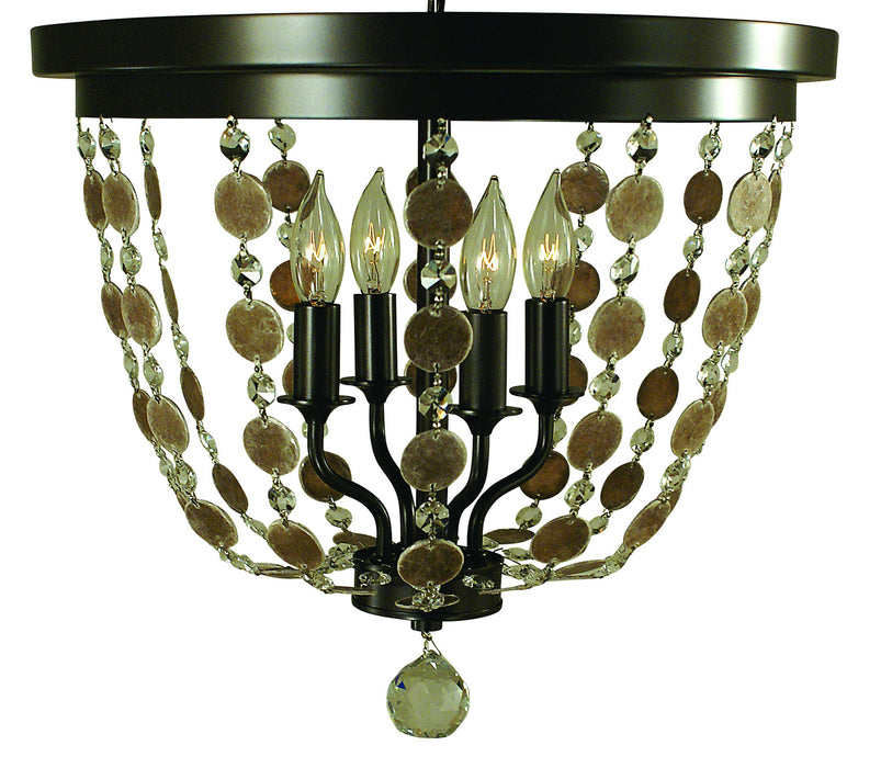Framburg 4481 MB Four Light Flush / Semi-Flush Mount, Mahogany Bronze