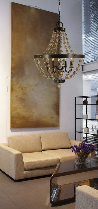 Framburg 4485 MB Five Light Chandelier, Mahogany Bronze