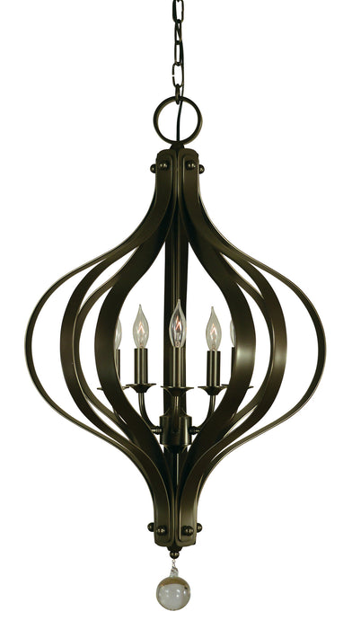 Framburg 4585 MB Five Light Chandelier, Mahogany Bronze