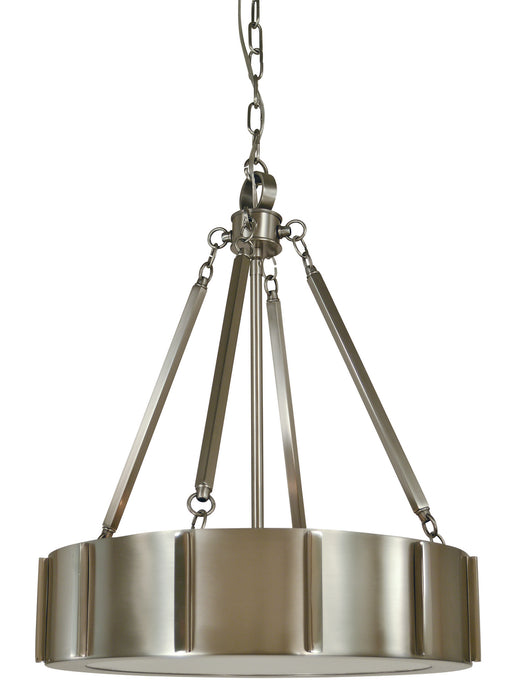 Framburg 4590 BN/PN Four Light Pendant, Matte Black w/Polished Nickel