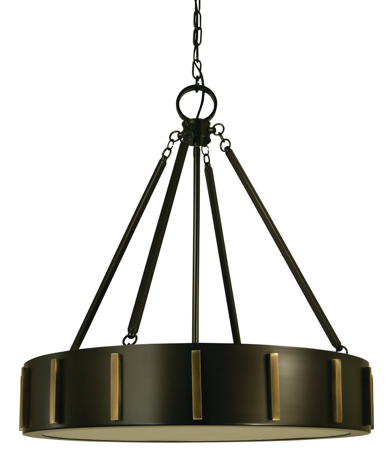 Framburg 4594 MB/AB Four Light Pendant, Mahogany Bronze w/Antique Brass