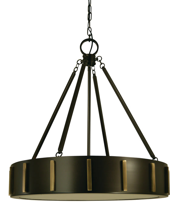 Framburg 4594 MB/AB Four Light Pendant, Mahogany Bronze w/Antique Brass
