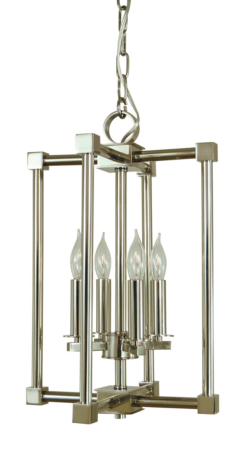 Framburg 4604 PN Four Light Chandelier, Polished Nickel