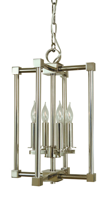 Framburg 4604 PN Four Light Chandelier, Polished Nickel
