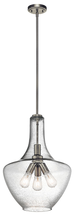 Kichler 42190NI Three Light Pendant, Brushed Nickel