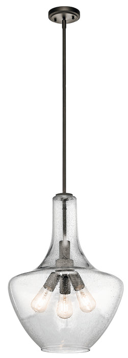Kichler 42190OZ Three Light Pendant, Olde Bronze