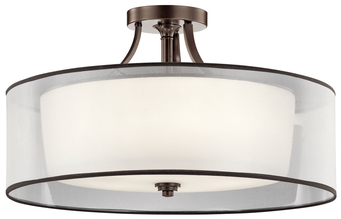 Kichler 42399MIZ Five Light Semi Flush Mount, Mission Bronze