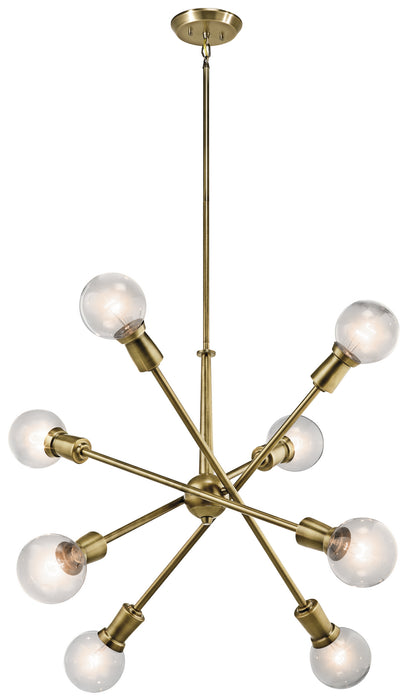 Kichler 43118NBR Eight Light Chandelier, Natural Brass