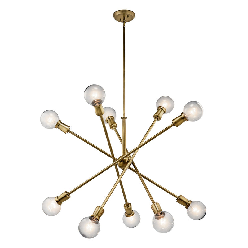 Kichler 43119NBR Ten Light Chandelier, Natural Brass (Open Box - Final Sale)
